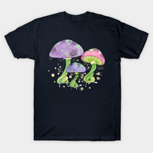 Mushrooms Colorful Pinks Purples T-Shirt